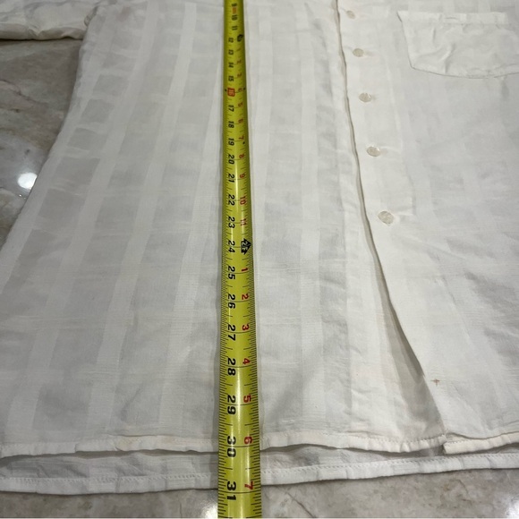 Equilibrio (Italy) | Short Sleeve Button Down Shirt | Off White | Large - Picture 4 of 11